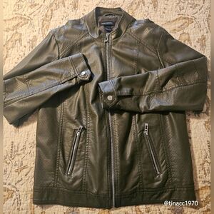 Sage Green leather-like Moto Jacket
